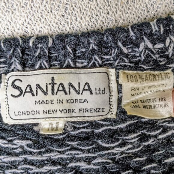 Vintage 80s Geometric Grandpa Sweater Size M Chunky Dad Knit Top - Picture 6 of 8